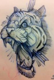 Rukopis uzorka tetovaže europske škole tigra