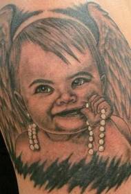Peties rudos sparnuotosios vaiko tatuiruotės paveikslėlis