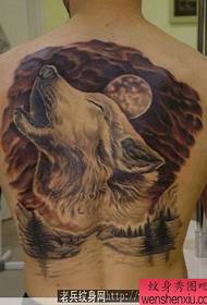 full back wolf tattoo pattern