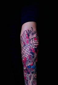 akvarelli ainutlaatuinen kalmari tatuointi kuva kirkas vilkku