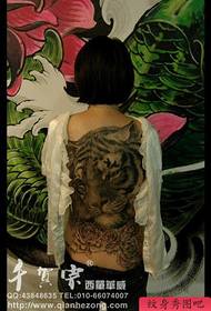 beauty back is cool and handsome full of tiger head tattoo pattern