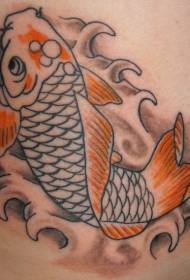 olkapää väri pieni koi kala -tatuointikuvio