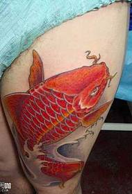 ფეხის წითელი squid tattoo ნიმუში