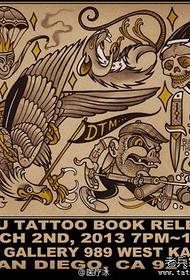 popularni cool rukopis stare tetovaže orao