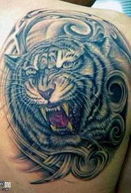 shoulder tiger head tattoo pattern