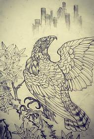 Manuscript nga tattoo sa tradisyonal nga Eagle Maple