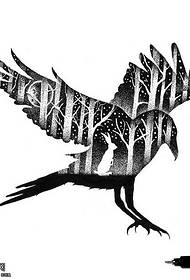 manuscript style eagle tattoo pattern