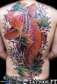 повну спину особистість червоний кальмари татуювання візерунок