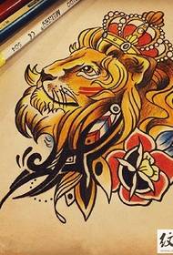 European style fashion lion tattoo manuscript