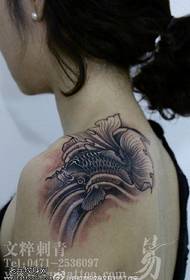 patrón clásico de tatuaxe de calamar