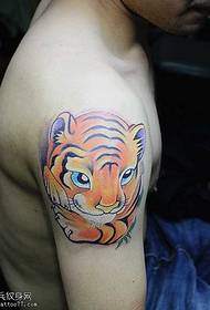 color tiger skull tattoo pattern