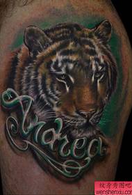 malvarmeta klasika tigro kapo tatuaje ŝablono