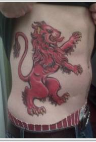 струк Бочни црвени лав узорак тетоваже