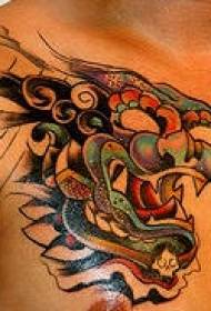 leono-tatuaje ŝablono en azia mitologio