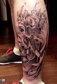 leg squid tattoo pattern