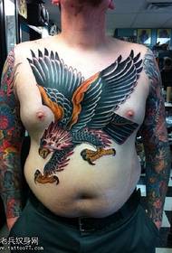 big eagle tattoo pattern on the chest