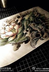 color peony squid tattoo manuscript picture