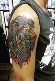 a variety of creative domineering animal king lion tattoo pattern