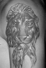 Shoulder gray lion cub paw tattoo pattern