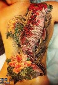model de tatuaj de squid de culoare spate complet