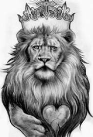 Rukopis tetovaže glava lav jednostavna crtež skica tetovaža crni rukopis tetovaža glava lav