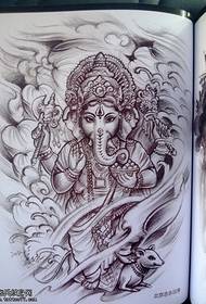 elefant gud lotus tatoveringsmønster