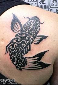 back black squid totem tattoo pattern