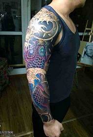 arm Purple squid tattoo pattern