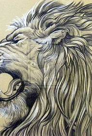 atmospheric lion head tattoo pattern