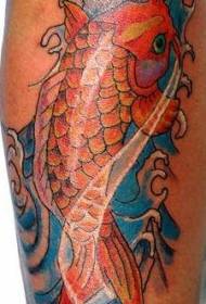 patrón de tatuaje de koi de color de brazo