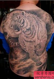 patró de tatuatge de tigre a l'esquena completa