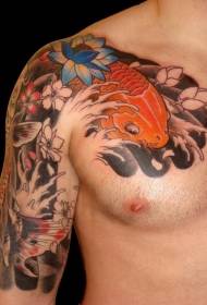 纹身鲤鱼   悠然自得的鲤鱼纹身图案