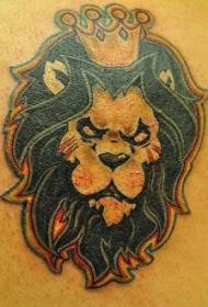 lion wearing crown tattoo pattern