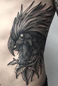 abdomen eagle head tattoo pattern