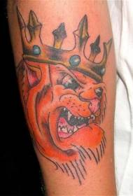Cartoon Lion Crown Tattoo Model