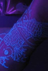 ຮູບແບບ tattoo Koi ປາ fluorescent