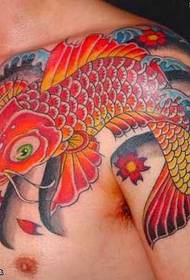halvvägd tioarmad bläckfisk tatuering mönster