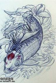 ხელნაწერი შავი ნაცრისფერი squid tattoo ნიმუში