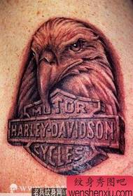 Eagle Tattoo Modèl: Klasik bra Pop Eagle tèt Pataje tèks Tattoo Modèl