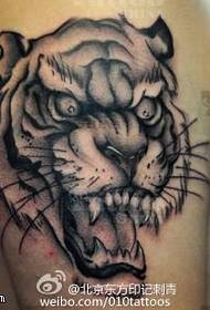 fierce tiger head tattoo pattern