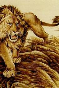 Татуіроўка рэкамендавала ўладарны рукапіс татуіроўкі льва