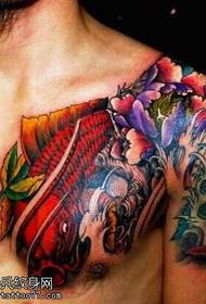 spalvotas gražus pusės raižyto vėžlio tatuiruotės raštas