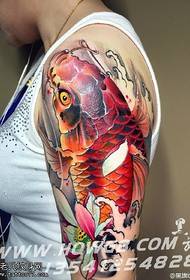 rameno červené koi tetování vzor