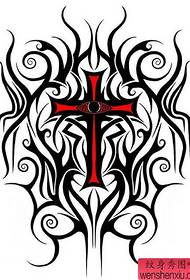 një shumë i lezetshëm dorëshkrimi i tatuazhit të kryqit Totem kryq