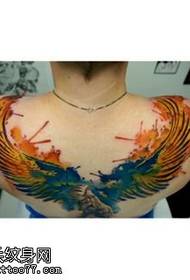 Shoulder watercolor eagle tattoo pattern