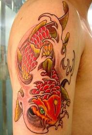 Ich wünsche rote Tintenfisch Arm Tattoo