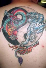 yin and yang gossip bright tiger dragon tattoo pattern