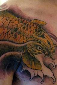 Golden squid tattoo pattern