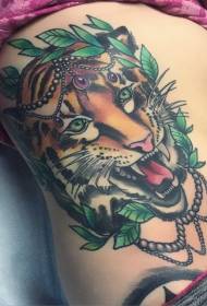 uluaʻi aʻoga o le tiger ulu ma le faʻataʻitaʻiga tattoo taʻavale