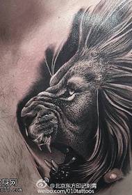 patrón de tatuaje de león de hombro